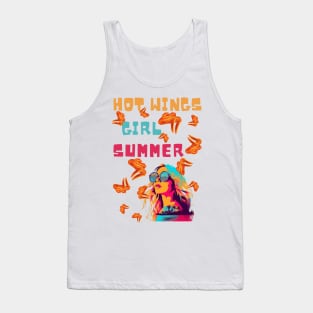 Hot Wings Girl Summer, Hot Girl Summer, Funny Print Tank Top